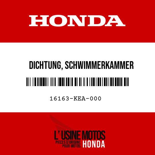 image de 16163-KEA-000 DICHTUNG, SCHWIMMERKAMMER