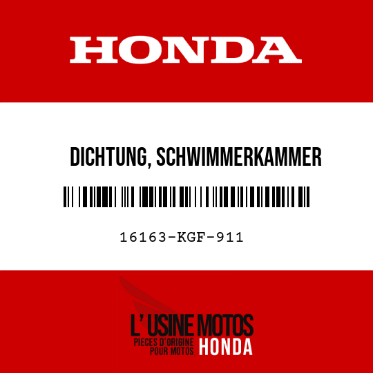 image de 16163-KGF-911 DICHTUNG, SCHWIMMERKAMMER