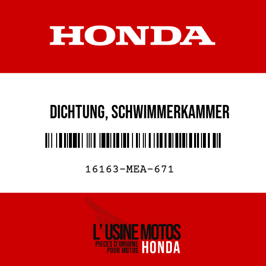 image de 16163-MEA-671 DICHTUNG, SCHWIMMERKAMMER
