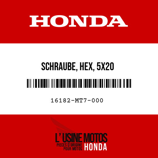 image de 16182-MT7-000 SCHRAUBE, HEX, 5X20