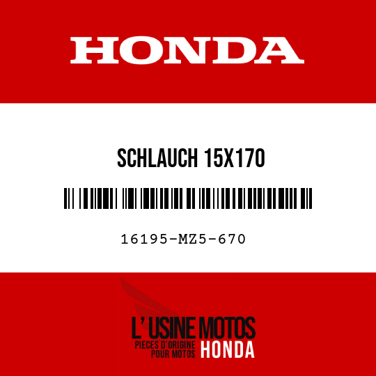image de 16195-MZ5-670 SCHLAUCH 15X170