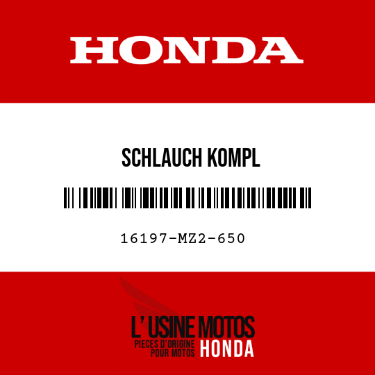 image de 16197-MZ2-650 SCHLAUCH KOMPL