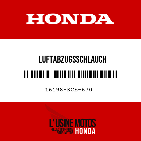 image de 16198-KCE-670 LUFTABZUGSSCHLAUCH