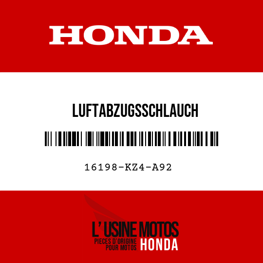 image de 16198-KZ4-A92 LUFTABZUGSSCHLAUCH
