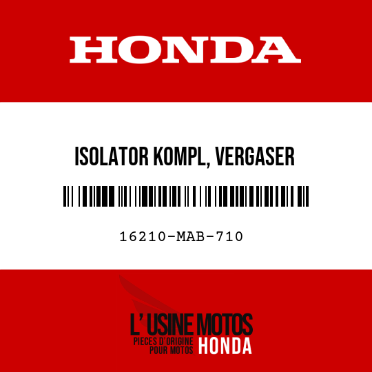 image de 16210-MAB-710 ISOLATOR KOMPL, VERGASER