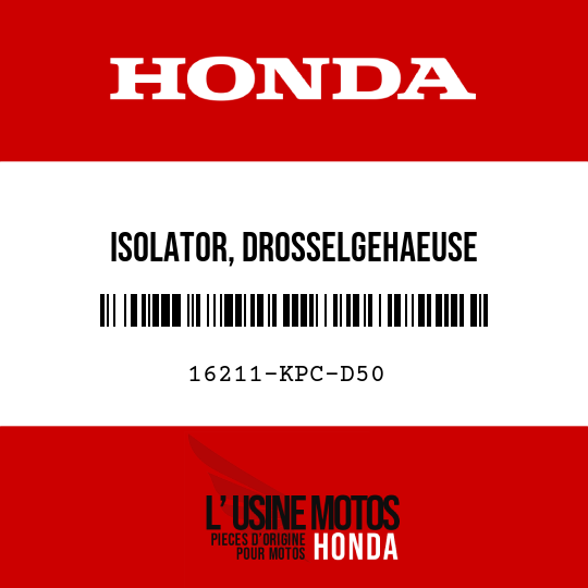 image de 16211-KPC-D50 ISOLATOR, DROSSELGEHAEUSE
