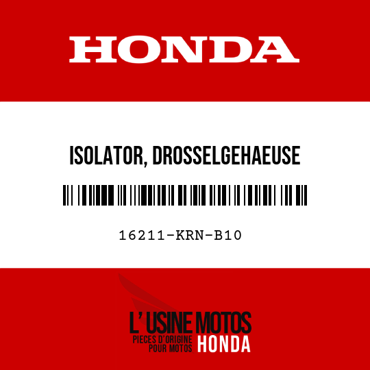 image de 16211-KRN-B10 ISOLATOR, DROSSELGEHAEUSE