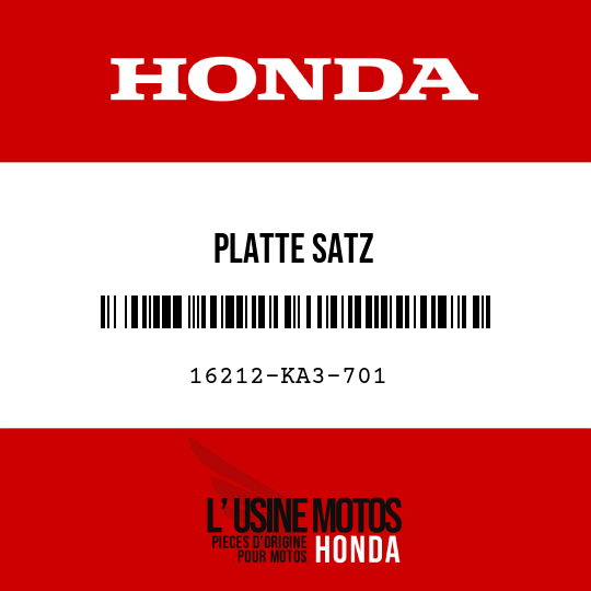 image de 16212-KA3-701 PLATTE SATZ