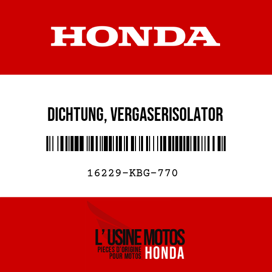 image de 16229-KBG-770 DICHTUNG, VERGASERISOLATOR