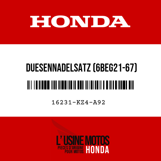 image de 16231-KZ4-A92 DUESENNADELSATZ (6BEG21-67)
