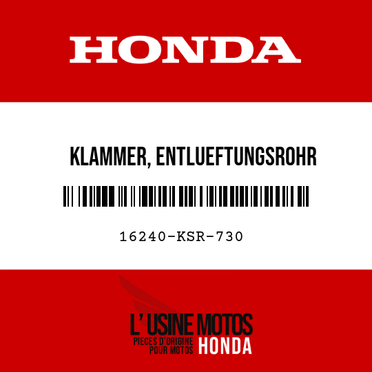 image de 16240-KSR-730 KLAMMER, ENTLUEFTUNGSROHR