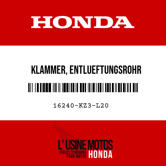 image de 16240-KZ3-L20 KLAMMER, ENTLUEFTUNGSROHR