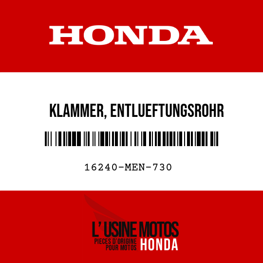 image de 16240-MEN-730 KLAMMER, ENTLUEFTUNGSROHR