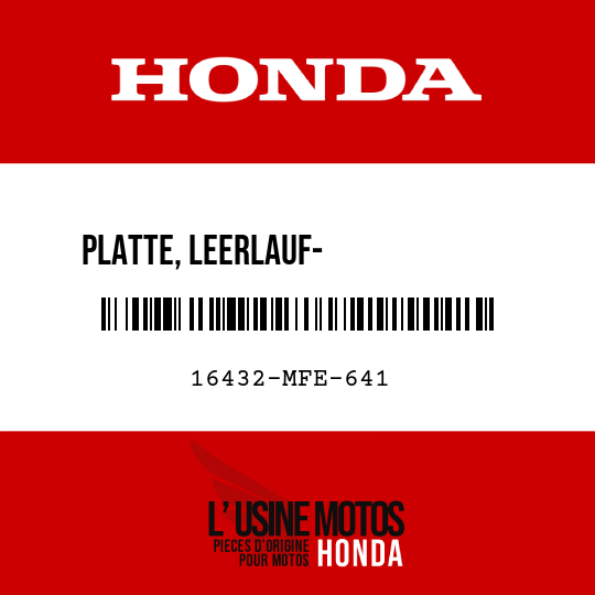 image de 16432-MFE-641 PLATTE, LEERLAUF- LUFTSTEUERUNGSVENTIL
