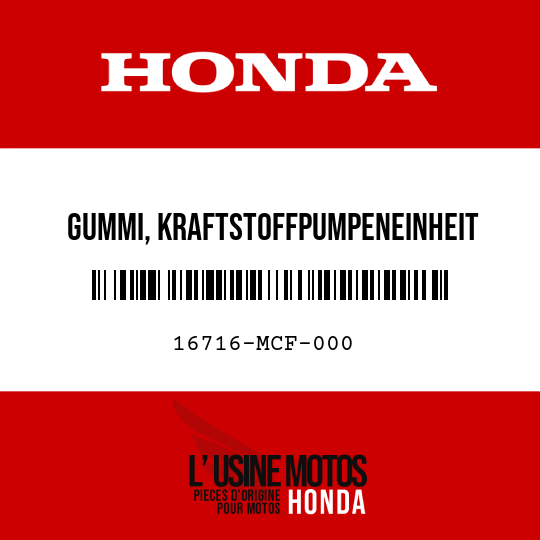 image de 16716-MCF-000 GUMMI, KRAFTSTOFFPUMPENEINHEIT