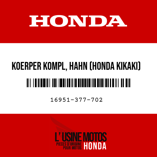 image de 16951-377-702 KOERPER KOMPL, HAHN (HONDA KIKAKI)