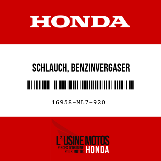 image de 16958-ML7-920 SCHLAUCH, BENZINVERGASER