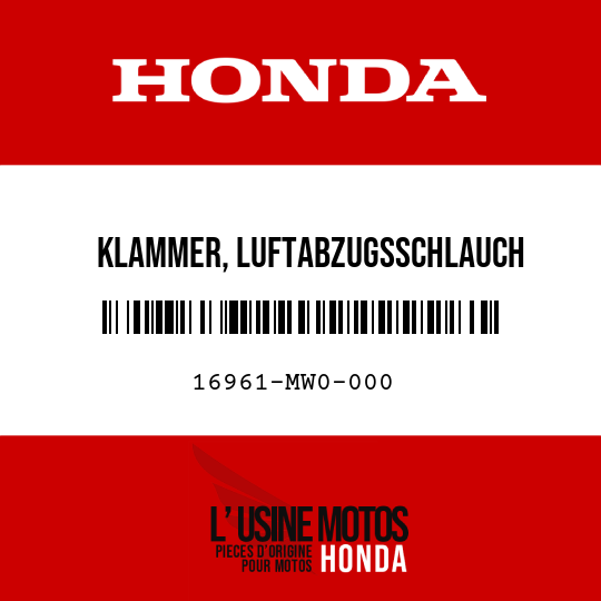 image de 16961-MW0-000 KLAMMER, LUFTABZUGSSCHLAUCH