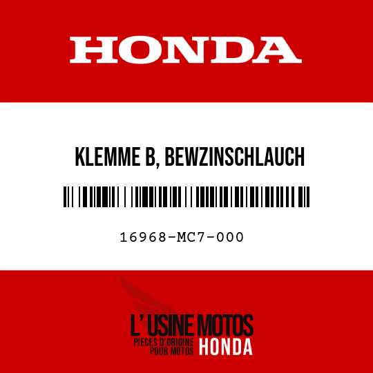 image de 16968-MC7-000 KLEMME B, BEWZINSCHLAUCH