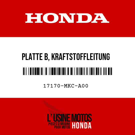 image de 17170-MKC-A00 PLATTE B, KRAFTSTOFFLEITUNG