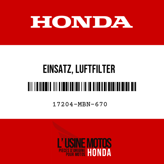 image de 17204-MBN-670 EINSATZ, LUFTFILTER