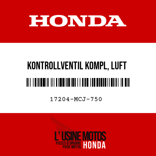 image de 17204-MCJ-750 KONTROLLVENTIL KOMPL, LUFT
