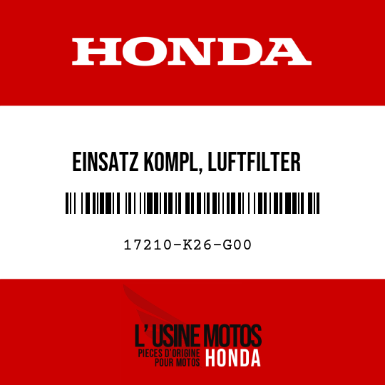 image de 17210-K26-G00 EINSATZ KOMPL, LUFTFILTER