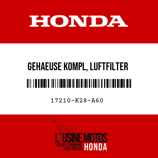 image de 17210-K28-A60 GEHAEUSE KOMPL, LUFTFILTER