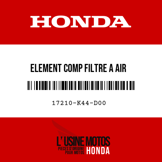 image de 17210-K44-D00 ELEMENT COMP FILTRE A AIR