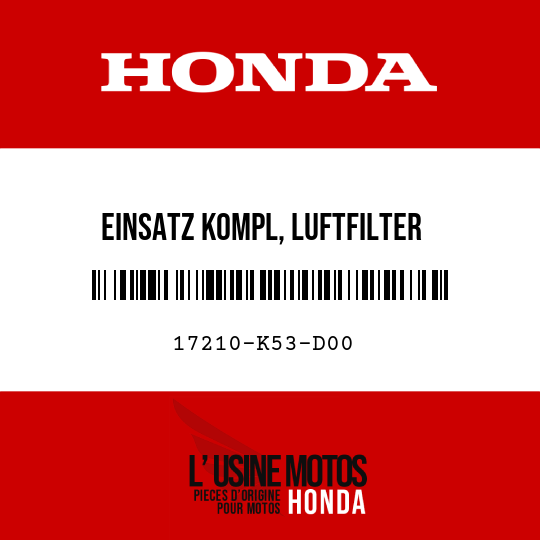 image de 17210-K53-D00 EINSATZ KOMPL, LUFTFILTER