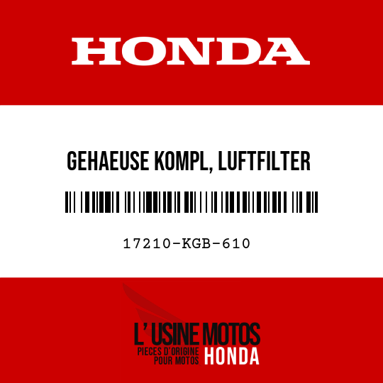 image de 17210-KGB-610 GEHAEUSE KOMPL, LUFTFILTER