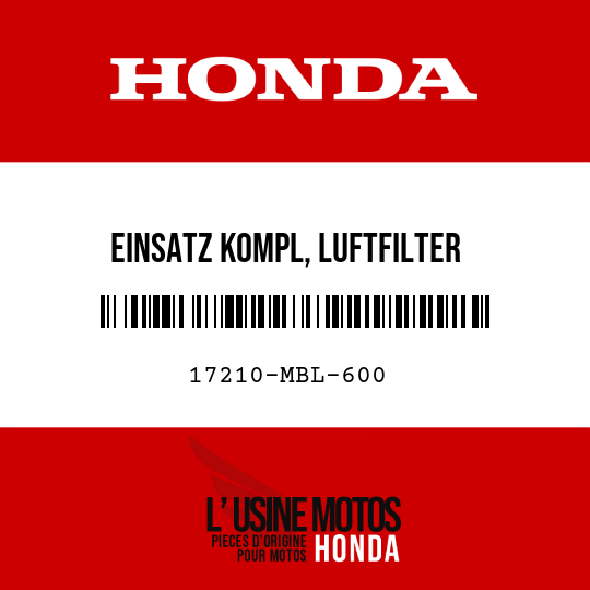 image de 17210-MBL-600 EINSATZ KOMPL, LUFTFILTER