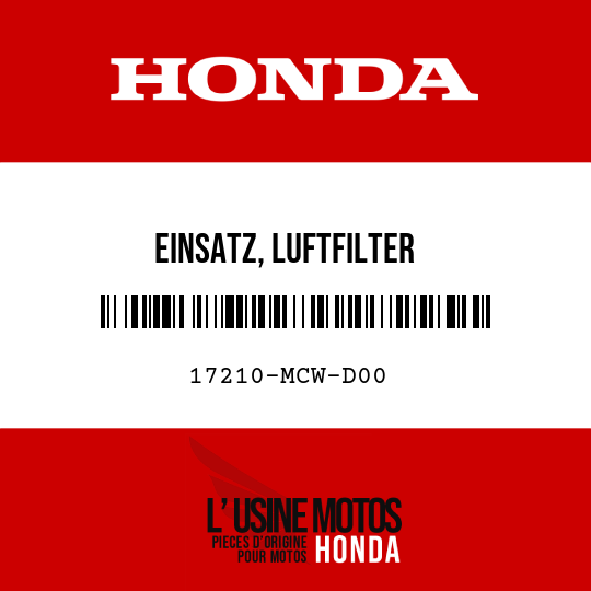 image de 17210-MCW-D00 EINSATZ, LUFTFILTER