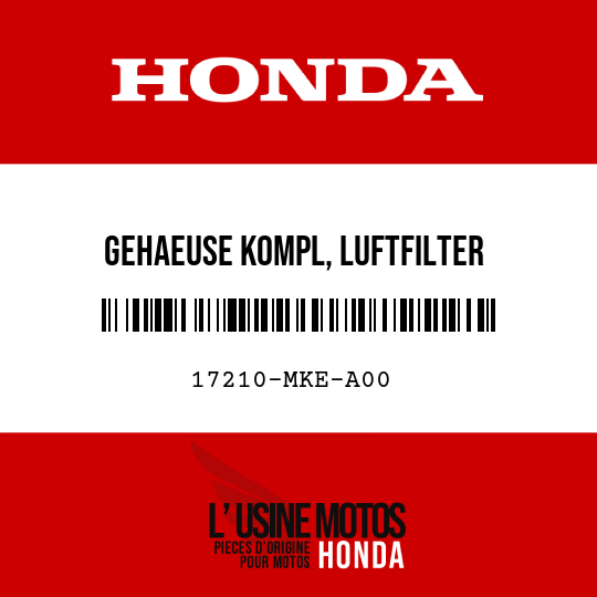 image de 17210-MKE-A00 GEHAEUSE KOMPL, LUFTFILTER