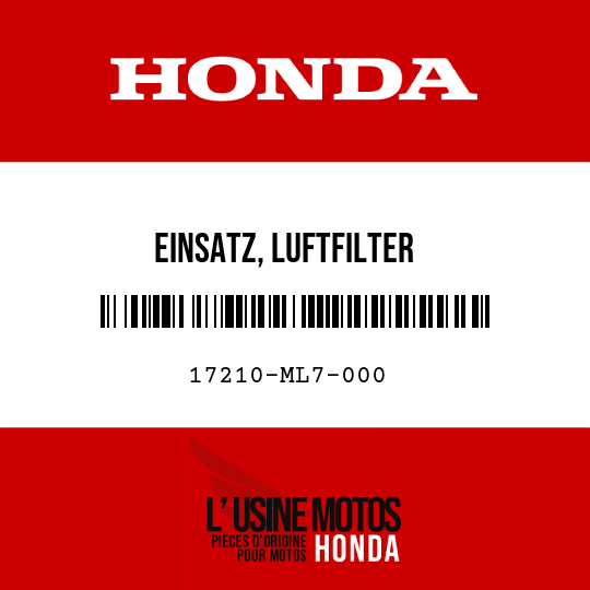 image de 17210-ML7-000 EINSATZ, LUFTFILTER