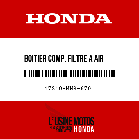 image de 17210-MN9-670 BOITIER COMP. FILTRE A AIR
