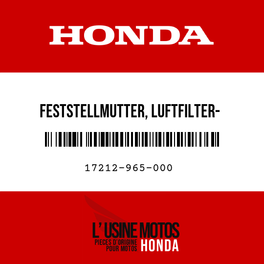 image de 17212-965-000 FESTSTELLMUTTER, LUFTFILTER- GEHAEUSE