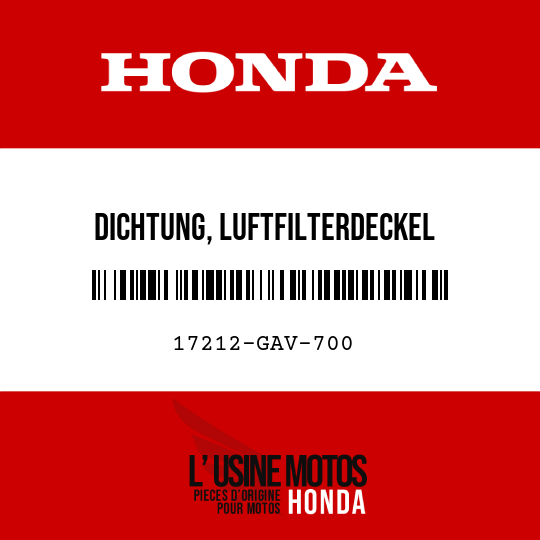 image de 17212-GAV-700 DICHTUNG, LUFTFILTERDECKEL