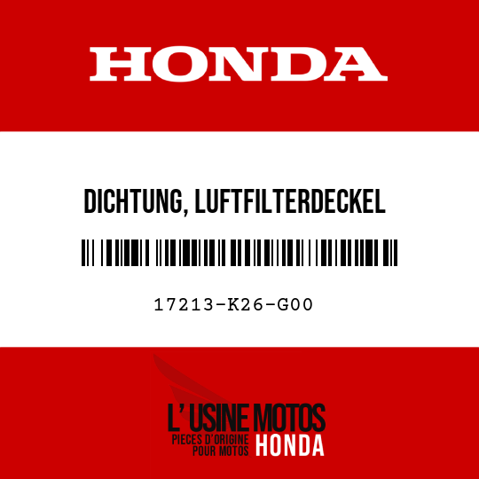 image de 17213-K26-G00 DICHTUNG, LUFTFILTERDECKEL