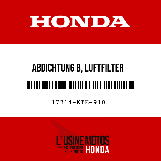 image de 17214-KTE-910 ABDICHTUNG B, LUFTFILTER