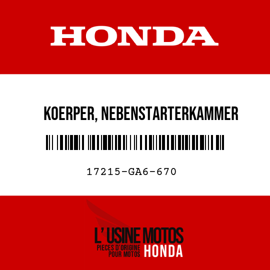 image de 17215-GA6-670 KOERPER, NEBENSTARTERKAMMER