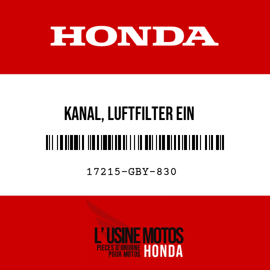 image de 17215-GBY-830 KANAL, LUFTFILTER EIN