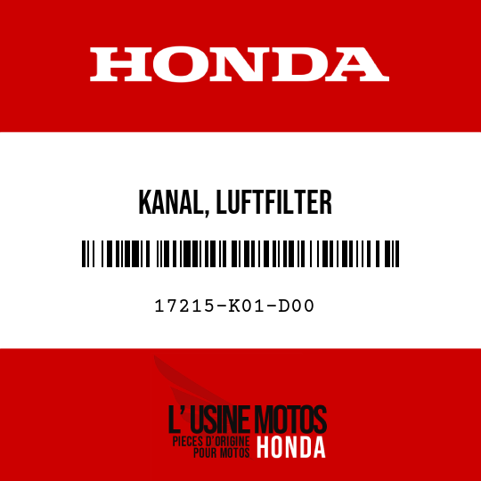 image de 17215-K01-D00 KANAL, LUFTFILTER