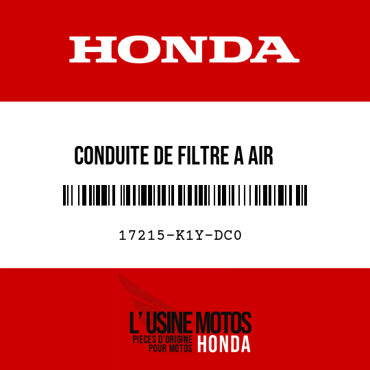 image de 17215-K1Y-DC0 CONDUITE DE FILTRE A AIR
