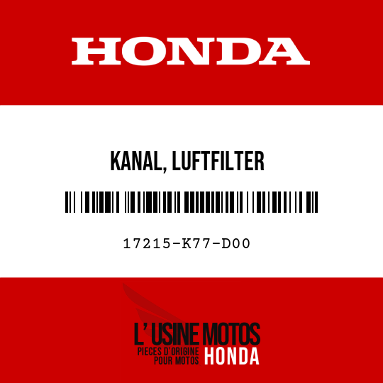 image de 17215-K77-D00 KANAL, LUFTFILTER
