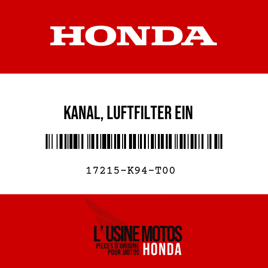 image de 17215-K94-T00 KANAL, LUFTFILTER EIN