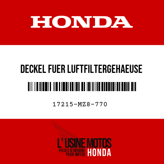 image de 17215-MZ8-770 DECKEL FUER LUFTFILTERGEHAEUSE