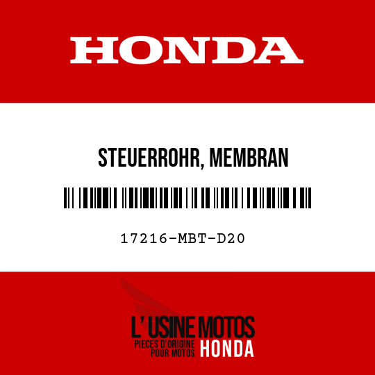 image de 17216-MBT-D20 STEUERROHR, MEMBRAN