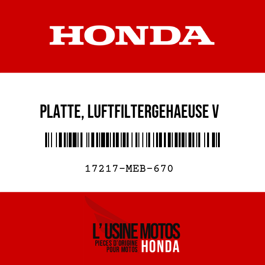 image de 17217-MEB-670 PLATTE, LUFTFILTERGEHAEUSE V