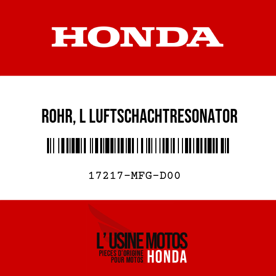 image de 17217-MFG-D00 ROHR, L LUFTSCHACHTRESONATOR